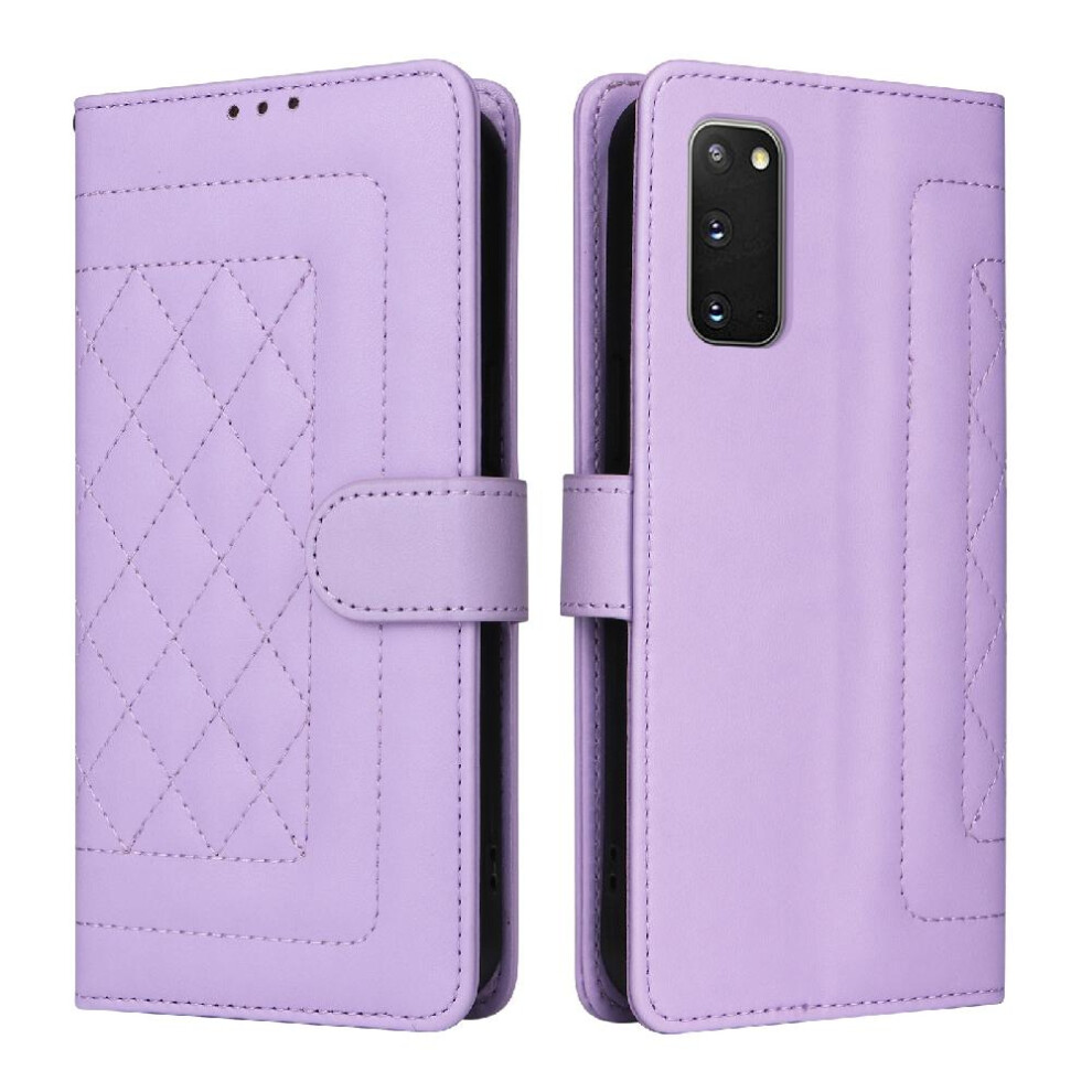 (Purple) Flip Case For Samsung Galaxy S20 Simple Business Wallet Shockproof Flip Cover Leather Case Purple 764762711375