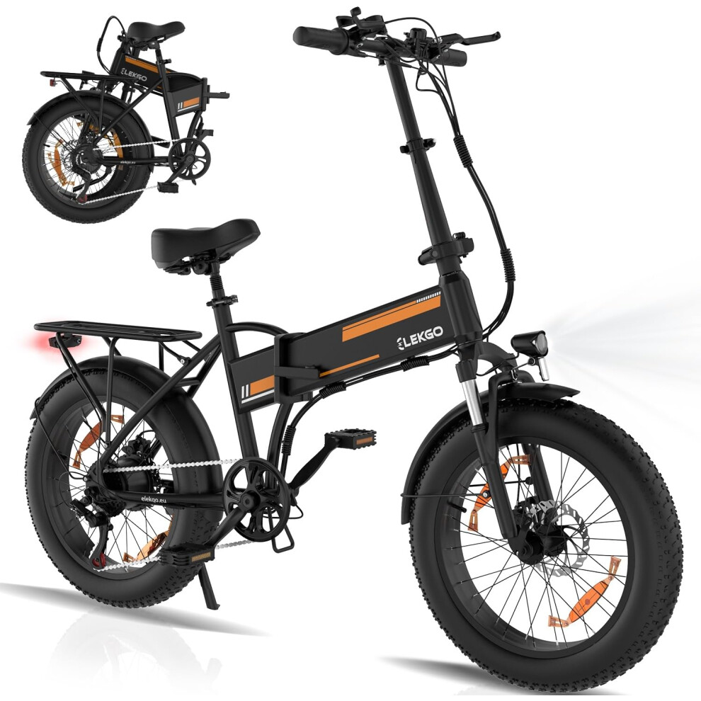 ELEKGO Electric Bike 20" x4.0 Fat Tire E-Bike 90KM Fold Bike Bicycle