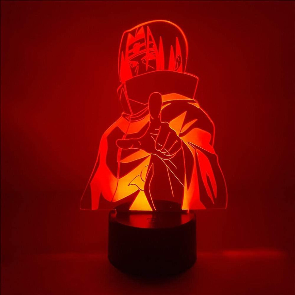 Wekity 3D Illusion Lamp Anime Uchiha Itachi Anime Figures Night 3D Led Acrylic Shippuden Lamp Lamp Led Night For Kids 7 Color Touch Hoicha Light