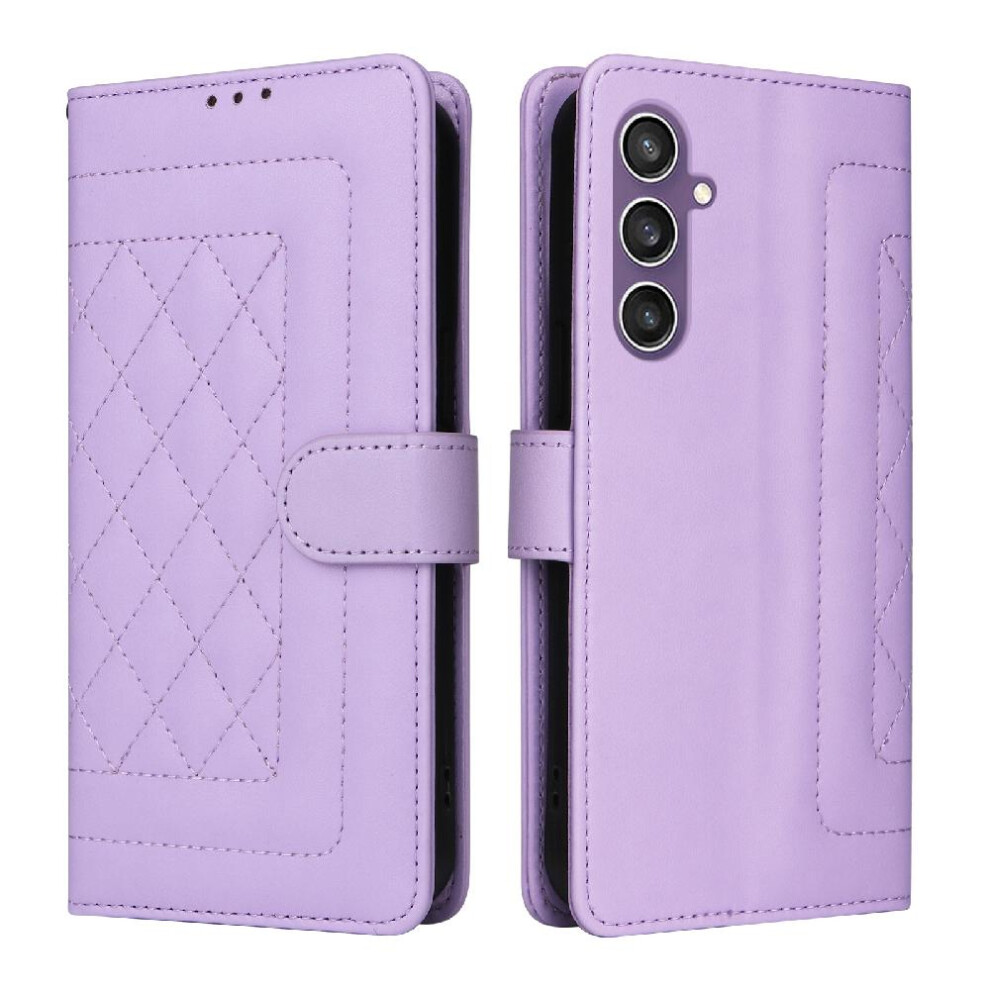 (Purple) Flip Case For Samsung Galaxy S23 Fe Shockproof Wallet Simple Business Flip Cover Leather Case Purple 764762712211