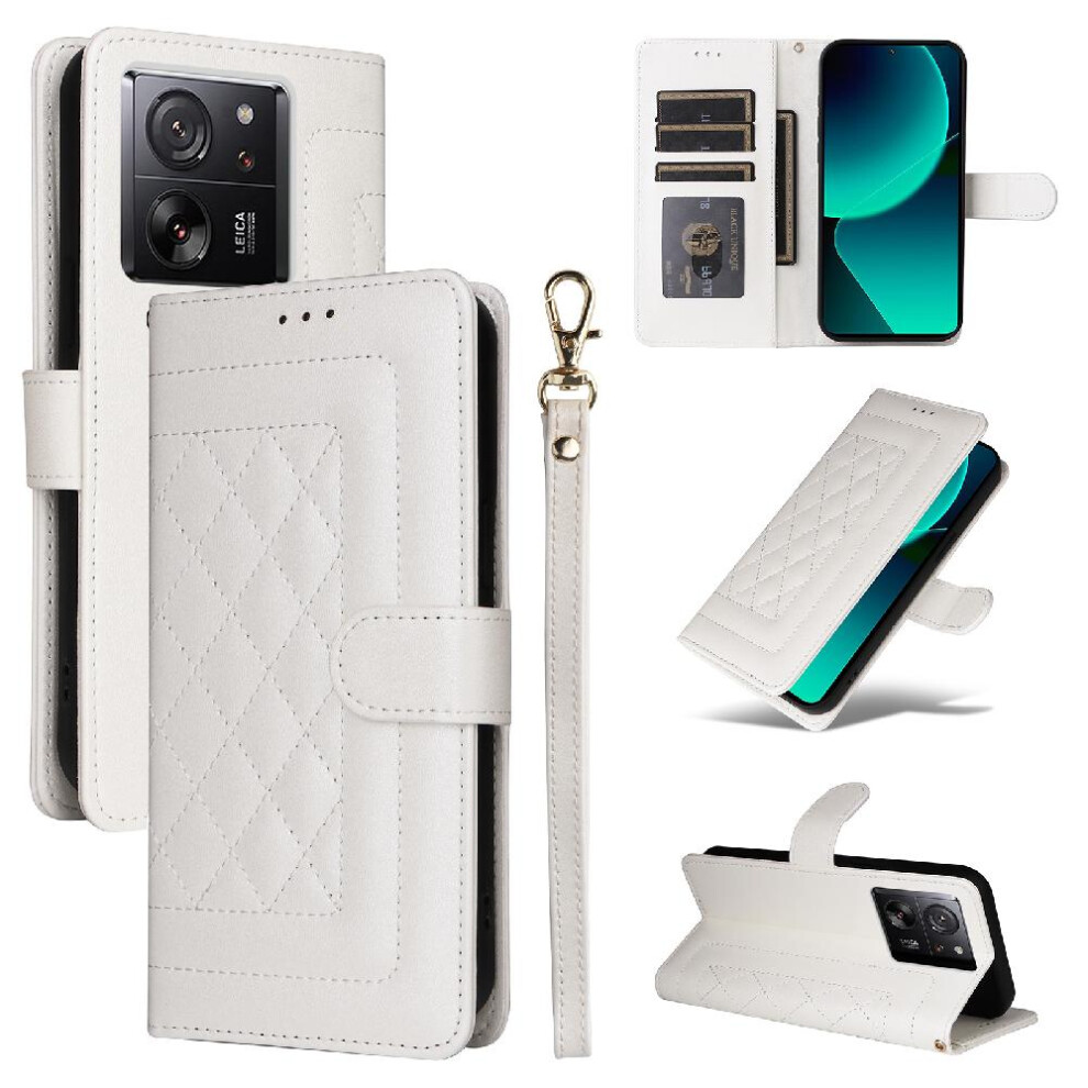 (White) Flip Case For Xiaomi 13T/13T Pro Simple Business Shockproof Flip Cover Wallet Leather Case White 764762713102