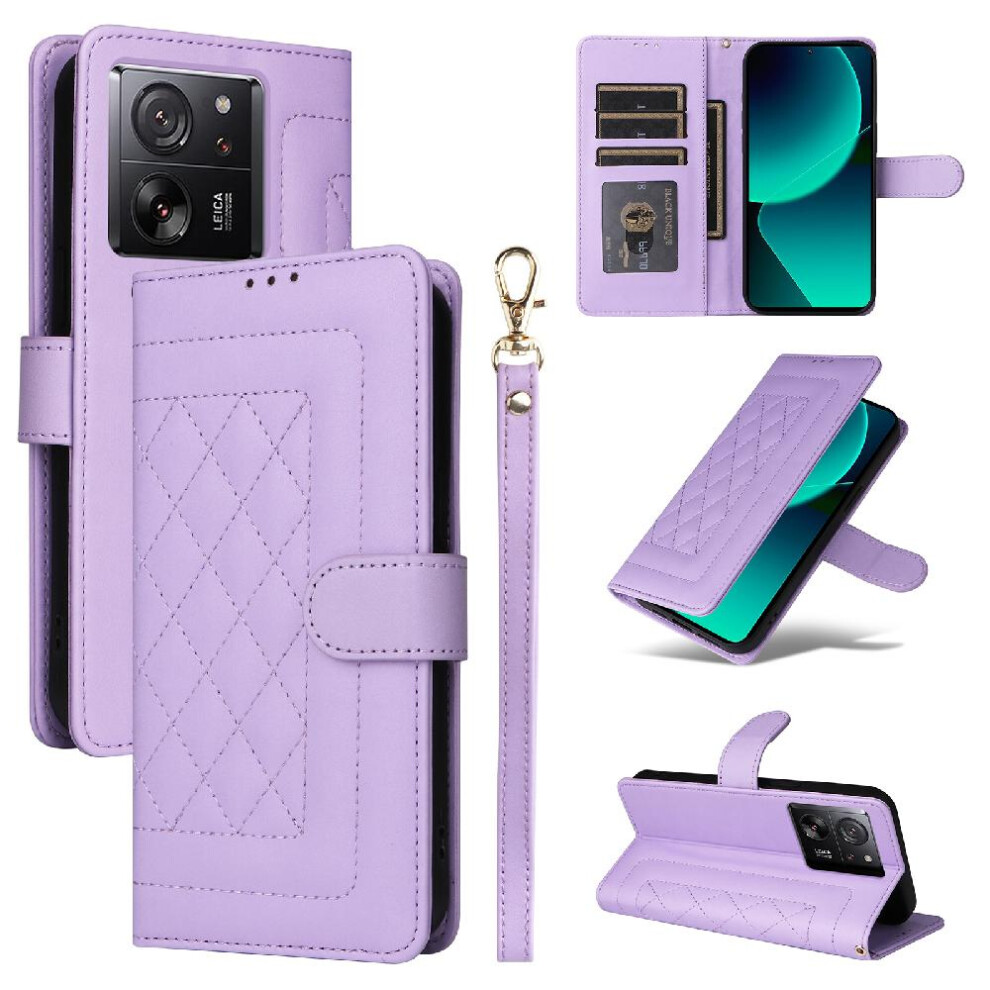(Purple) Flip Case For Xiaomi 13T/13T Pro Simple Business Shockproof Flip Cover Wallet Leather Case Purple 764762713126