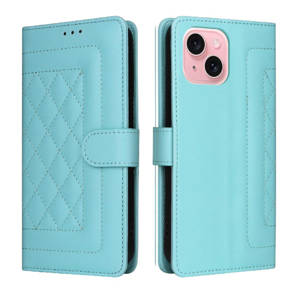 (Green) Flip Case For Iphone 15 Wallet Simple Business Flip Cover Leather Case Shockproof Green 764762714024