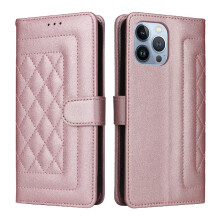 (Rose Gold ) Flip Case for iphone 13 Pro Max Shockproof Wallet Simple Business Leather Case Flip Cover