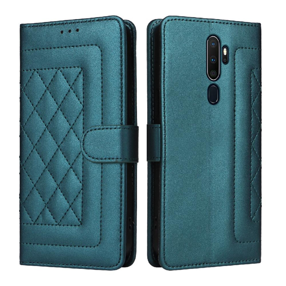 (Bottle ) Flip Case For Oppo A9 2020/A5 2020 Flip Cover Leather Case Shockproof Simple Business Wallet Green 764762716103
