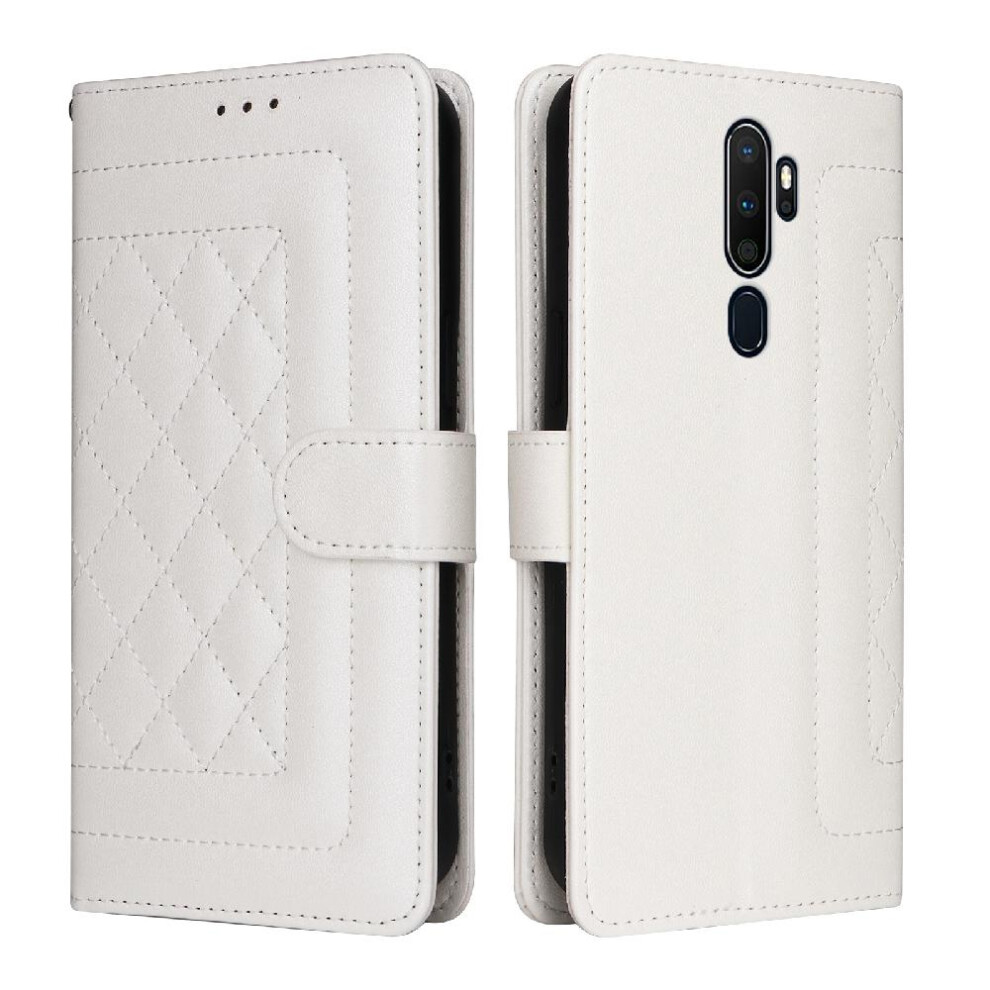 (White) Flip Case For Oppo A9 2020/A5 2020 Flip Cover Leather Case Shockproof Simple Business Wallet White 764762716042