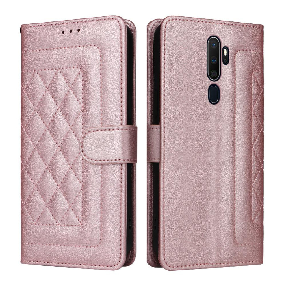 (Rose ) Flip Case For Oppo A9 2020/A5 2020 Flip Cover Leather Case Shockproof Simple Business Wallet Gold 764762716073