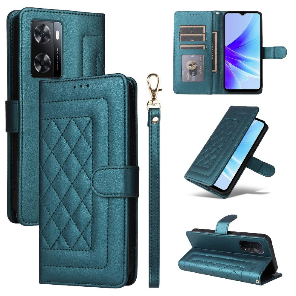 (Bottle ) Flip Case For Oppo A57/A57s Wallet Shockproof Flip Cover Leather Case Simple Business Green 764762716240