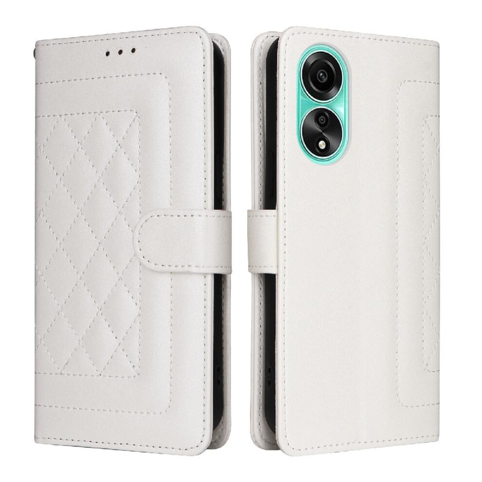 (White) Flip Case For Oppo A78 4G Shockproof Flip Cover Leather Case Simple Business Wallet White 764762716530