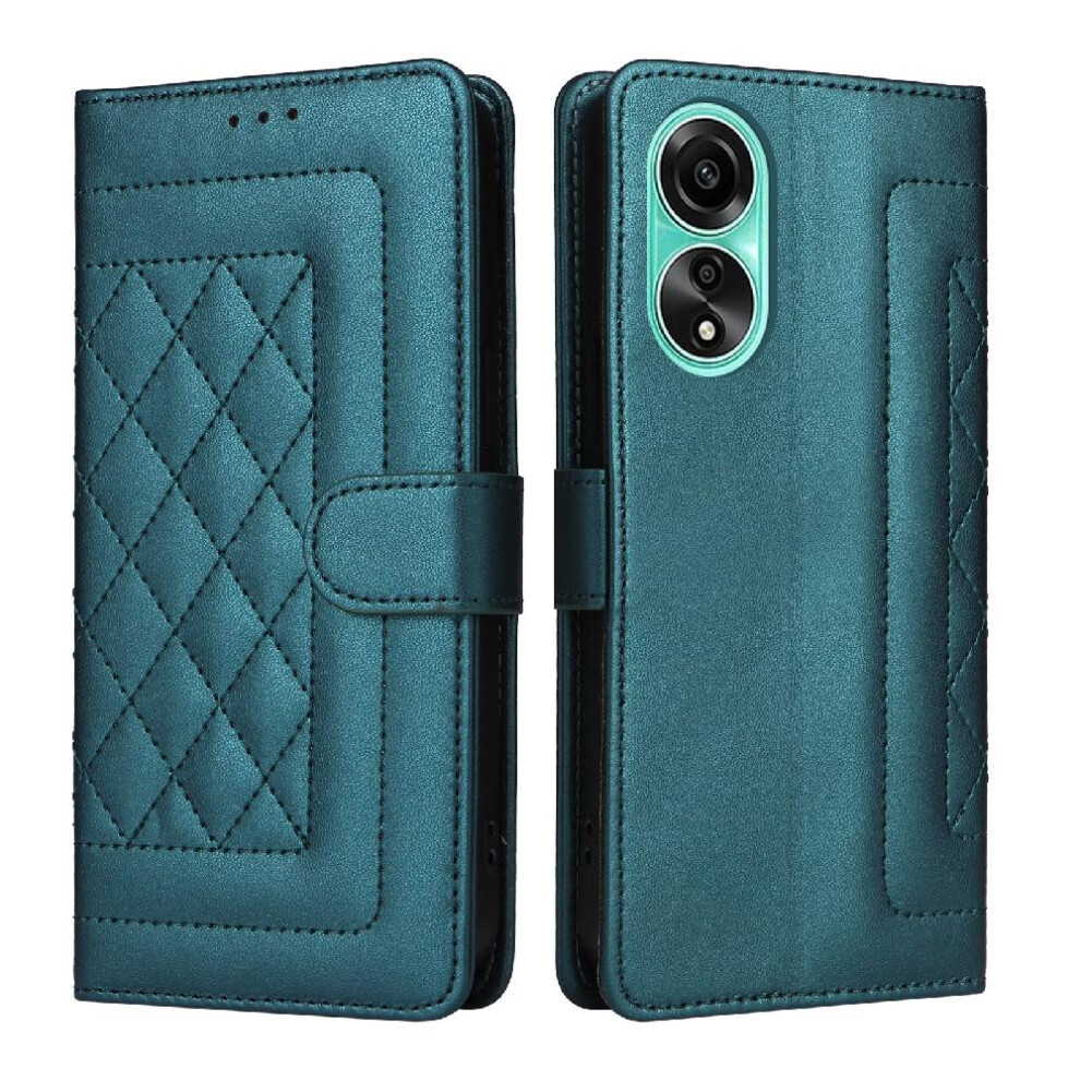 (Bottle ) Flip Case For Oppo A78 4G Shockproof Flip Cover Leather Case Simple Business Wallet Green 764762716592