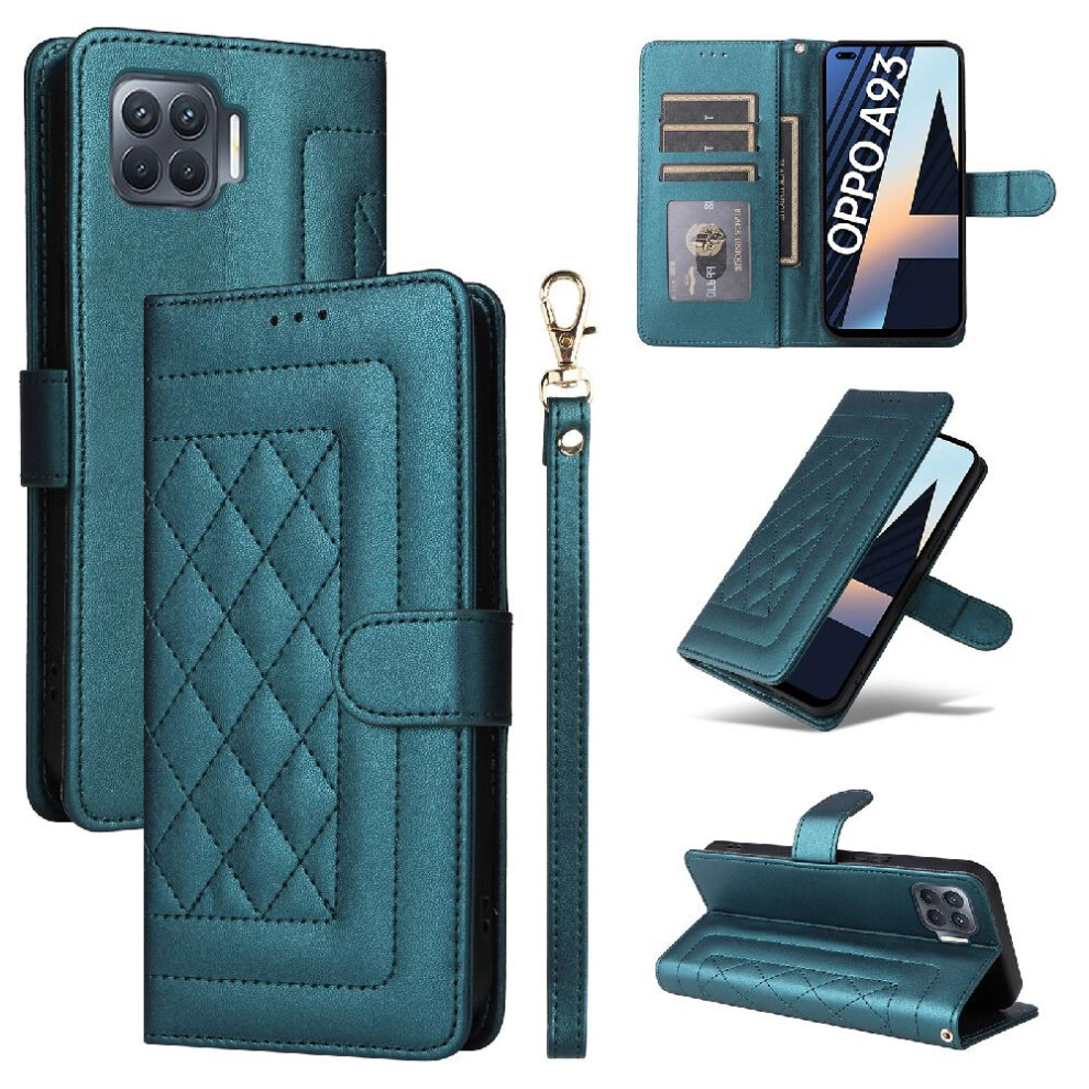 (Bottle ) Flip Case For Oppo A93 4G/ F17 Pro Simple Business Flip Cover Wallet Shockproof Leather Case Green 764762716660