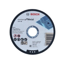 Bosch 115mm Thin Cutting Disc 1mm - Fast Clean Cut for Ferrous Metals & Stainless Steel, EN12413, 22.23mm Bore