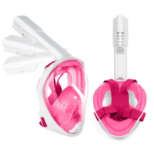 (Pink, L/XL) Full Face Snorkel Mask Shallow Water Snorkel Diving Mask for Adult Youth Kids
