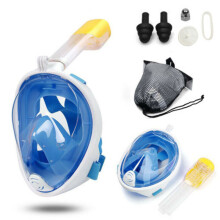 (Blue, L/XL) Snorkel Mask Full Face Shallow Water Snorkel 180°view Snorkelling Mask Diving Mask for Adults and Kids