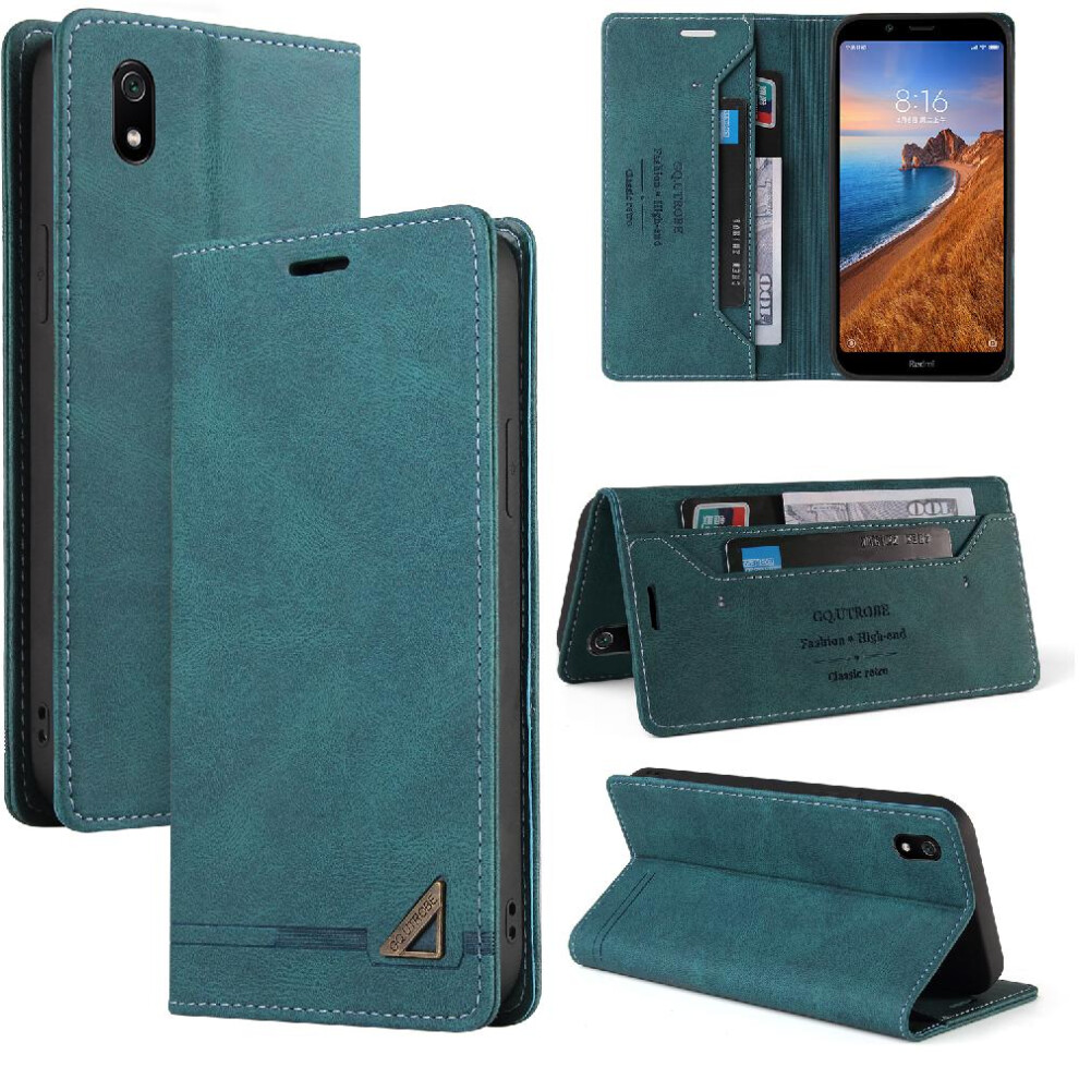 (Green) Compatible With Xiaomi Redmi 7A Case Premium Leather Premium Leather Kickstand Two Card Slots Green 764762720902