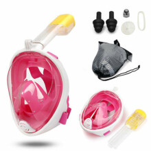 (Pink, L/XL) Snorkel Mask Full Face Shallow Water Snorkel 180°view Snorkelling Mask Diving Mask for Adults and Kids