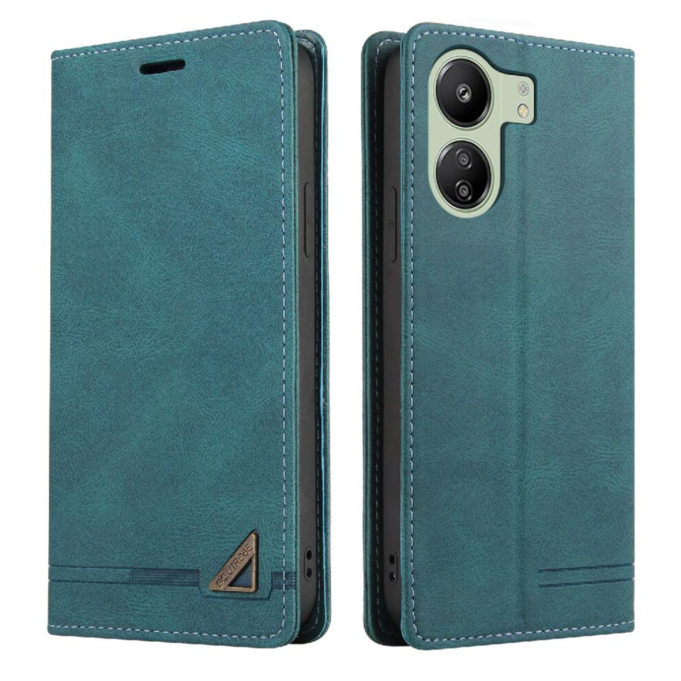 (Green) Case For Xiaomi Redmi 13C 4G Premium Leather Premium Leather Two Card Slots Kickstand Green 764762721220