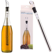 Wine Chiller 3-in-1 Stainless Steel Wine Bottle Cooler Stick Freezer With Aerator And Pourer For Chilling Longer, Pouring And Aerating Wine For Christ