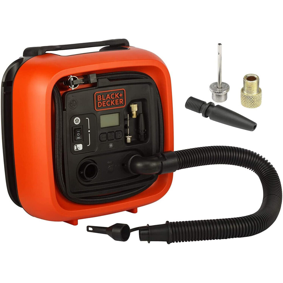 Black & Decker 12V Cordless High Pressure Inflator, Orange - ASI400-XJ