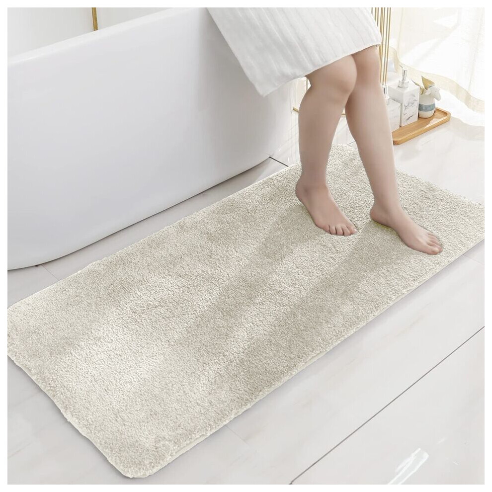 (Cream, 80cm x 150cm (2ft 6" x 5ft)) Non Slip Shaggy Outdoor Large Area Rug Runner Mats