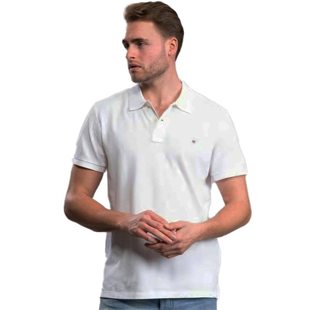 (White, XL) Gant Mens Original Pique Short Sleeve Polo Shirt