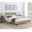Comfy Living (4ft6 Double, Stone) Fabric Bedframe With Padded Headboard Various Sizes And Colours 1