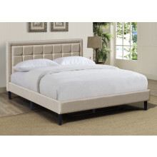(5ft Kingsize, Stone) Fabric Bedframe With Buttoned Headboard In Various Sizes And Colours