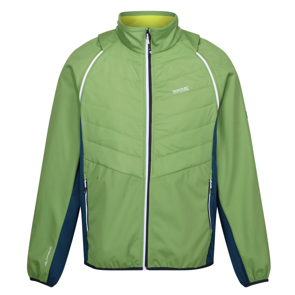 (L, Piquant Green/Moroccan Blue/Citron Lime) Regatta Mens Steren II Softshell Hybrid Jacket