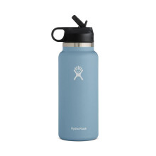 Gourde Isotherme SENDESTAR Inox 32 Oz (1L) - Large Goulot + Paille - Noir