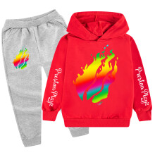 (Grey Red, 100cm) Preston Playz Kids Hoodie and Pants Set