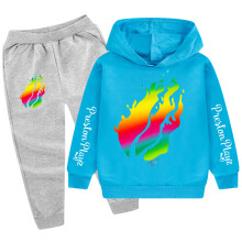 (Grey Cyan, 150cm) Preston Playz Kids Hoodie and Pants Set
