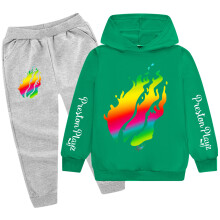 (Grey Green, 160cm) Preston Playz Kids Hoodie and Pants Set