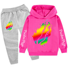 (Grey Pink, 150cm) Preston Playz Kids Hoodie and Pants Set