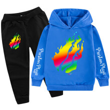 (Black Blue, 150cm) Preston Playz Kids Hoodie and Pants Set