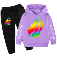 (Black Purple, 170cm) Preston Playz Kids Hoodie and Pants Set