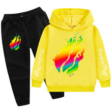 (Black Yellow, 150cm) Preston Playz Kids Hoodie and Pants Set