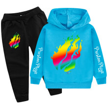 (Black Cyan, 170cm) Preston Playz Kids Hoodie and Pants Set