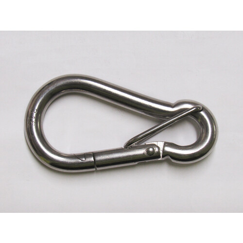 Stainless Steel Carbine Snap Hook with Safety Latch 8MM (Spring Lock)