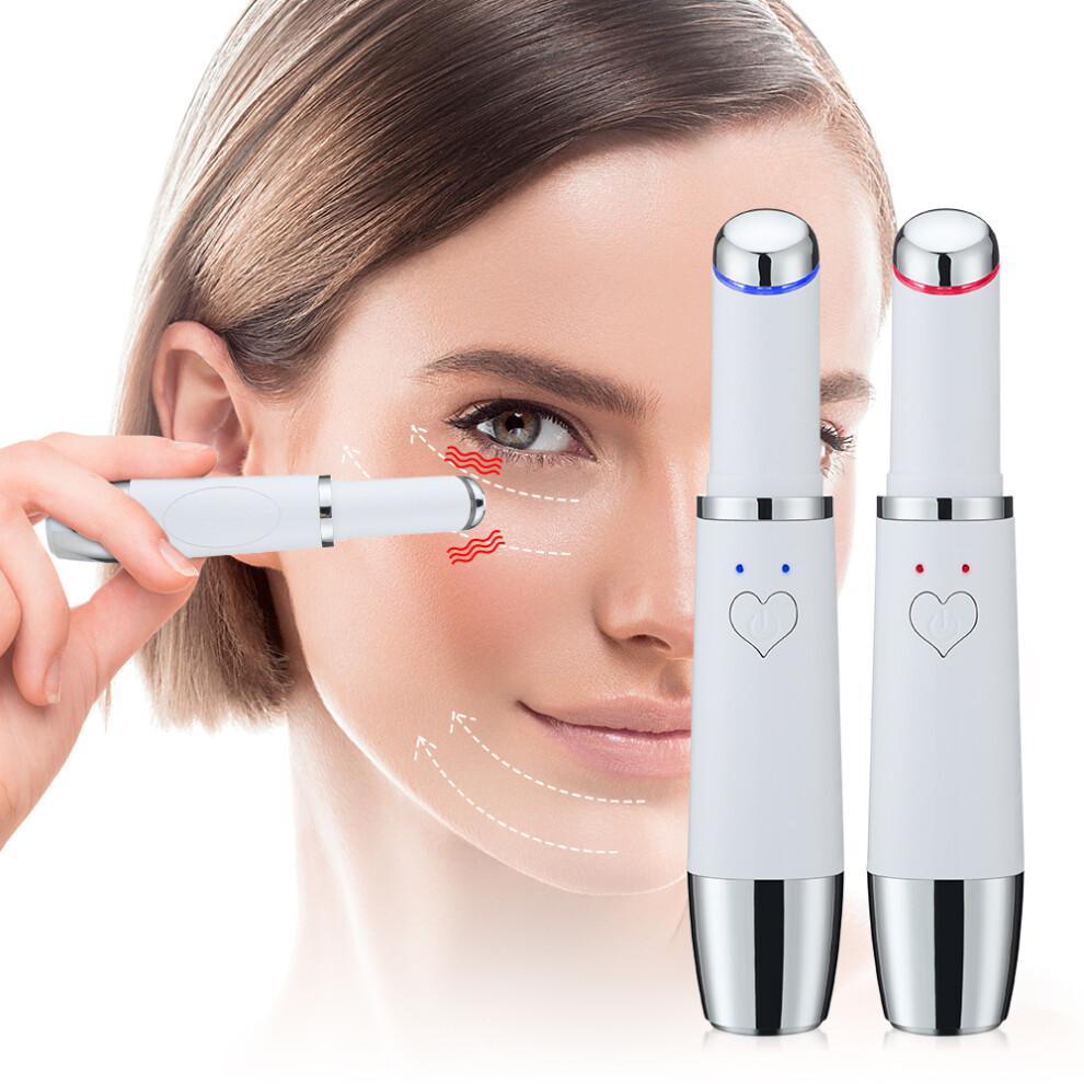 Rowjow Dark Electric Eye Massager Wand Pen Beauty Device 42 Heat Vibration Anti-Wrinkle For Circles Fatigue Relieve