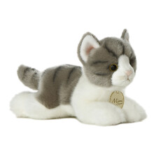 Aurora Entzückendes Plüschtier Miyoni Grey Tabby Cat – lebensechte Details – geschätzte Kameradschaft – 20,3 cm