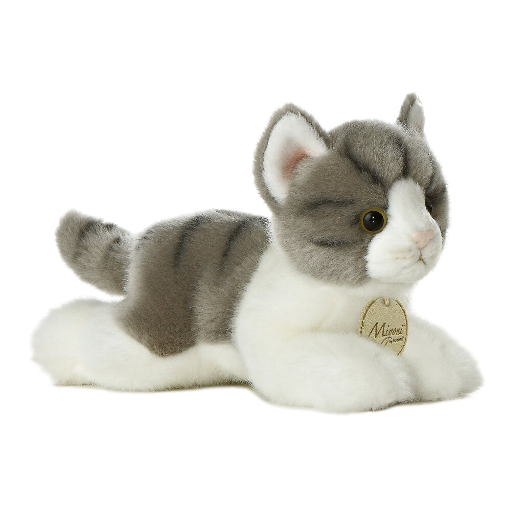 Aurora? Adorable Miyoni? Grey Tabby Cat Stuffed Animal - Lifelike Detail - Cherished Companionship - 8 Inches