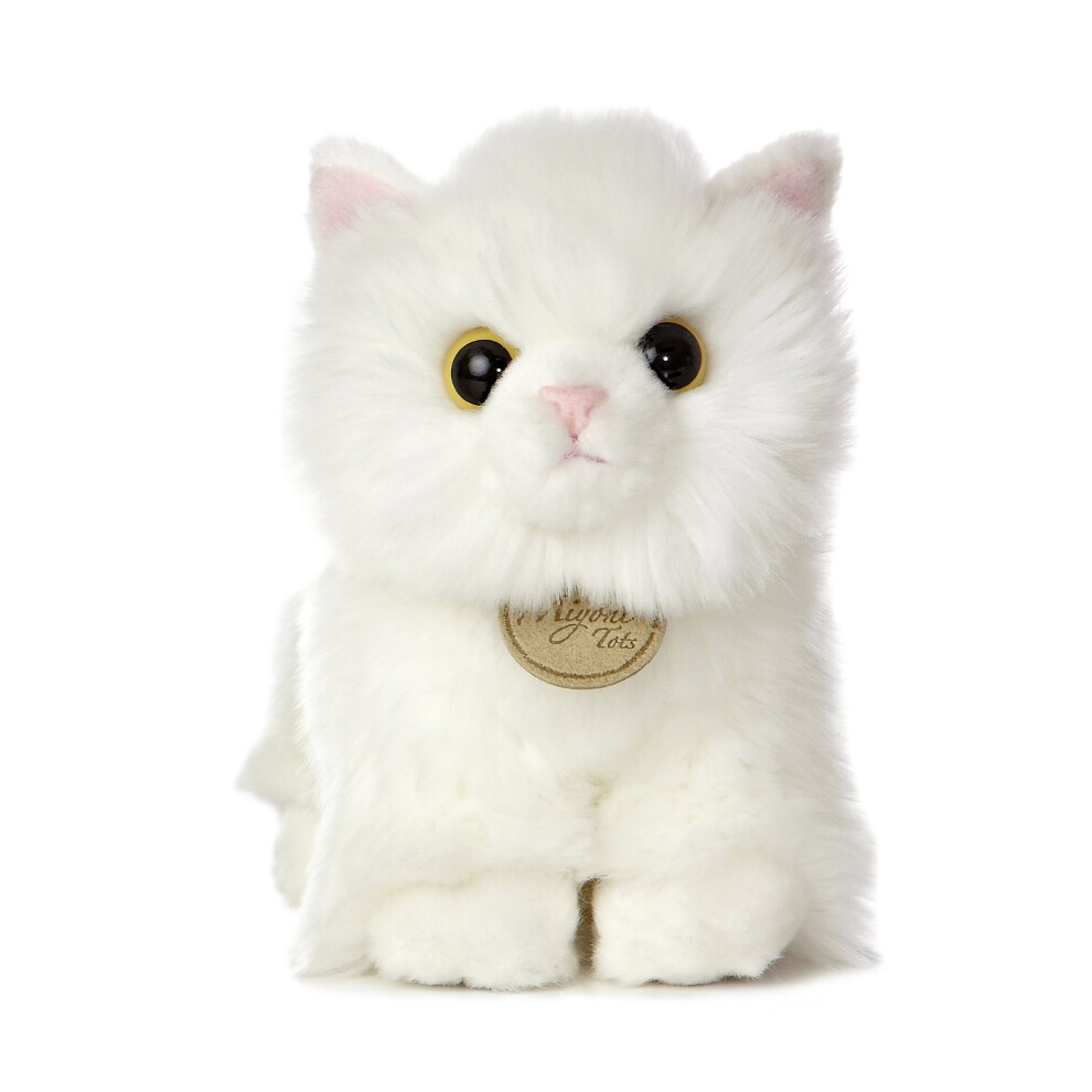 Aurora? Adorable Miyoni? Angora Kitten Stuffed Animal - Lifelike Detail - Cherished Companionship - White 7.5 Inches