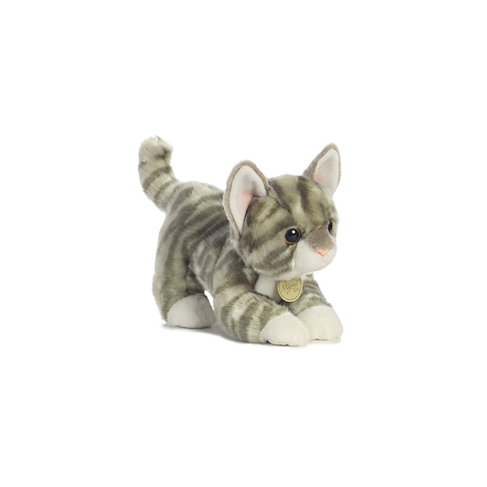 Aurora? Adorable Miyoni? Grey Tabby Kitten Stuffed Animal - Lifelike Detail - Cherished Companionship - Gray 9 Inches