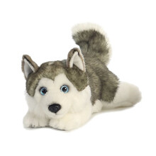 Aurora? Adorable Miyoni? Lying Husky Stuffed Animal - Lifelike Detail - Cherished Companionship - Gray 11 Inches