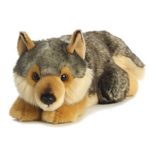 Aurora? Adorable Miyoni? Lying Wolf Stuffed Animal - Lifelike Detail - Cherished Companionship - Gray 11 Inches
