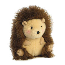 Aurora Round Rolly Pet Merry Hedgehog Plόschtier Niedlicher Begleiter Spielspaί fόr unterwegs Braun, 12,7 cm
