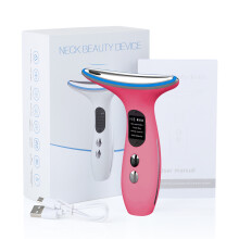 (Pink) EMS Neck Beauty DeviceMicro-current Firm and Rejuvenating Skin Ion