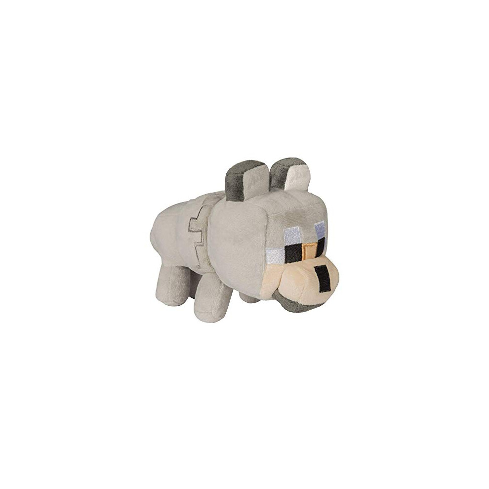 Minecraft 8138 Happy Explorer Untamed Wolf Plush Toy, Grey/Grey