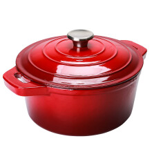 Puricon 55 Quart Enameled cast Iron Dutch Oven with Lid, 55 QT Deep Round Dutch Oven Pot with Dual Handles -Red
