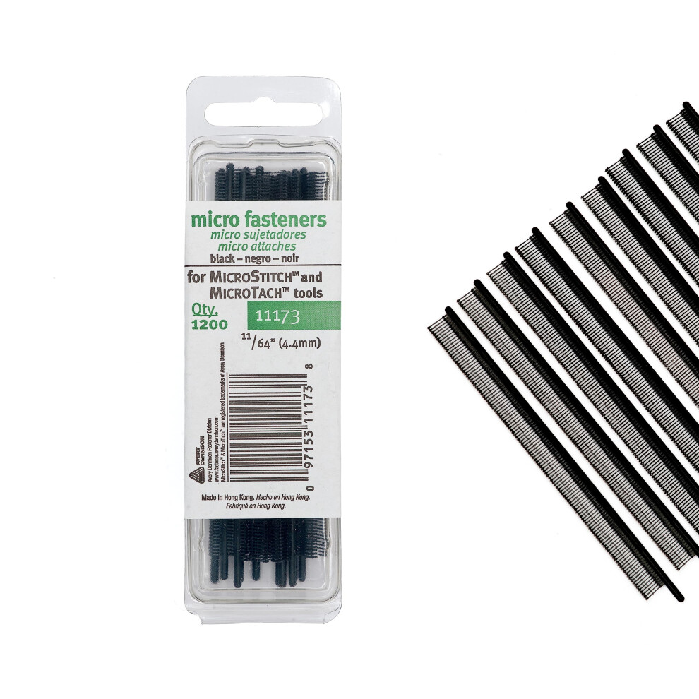Microstitch- 11173 4.4Mm Micro Stitch Fastener Refills, Black 1,200/Pkg 097153111738